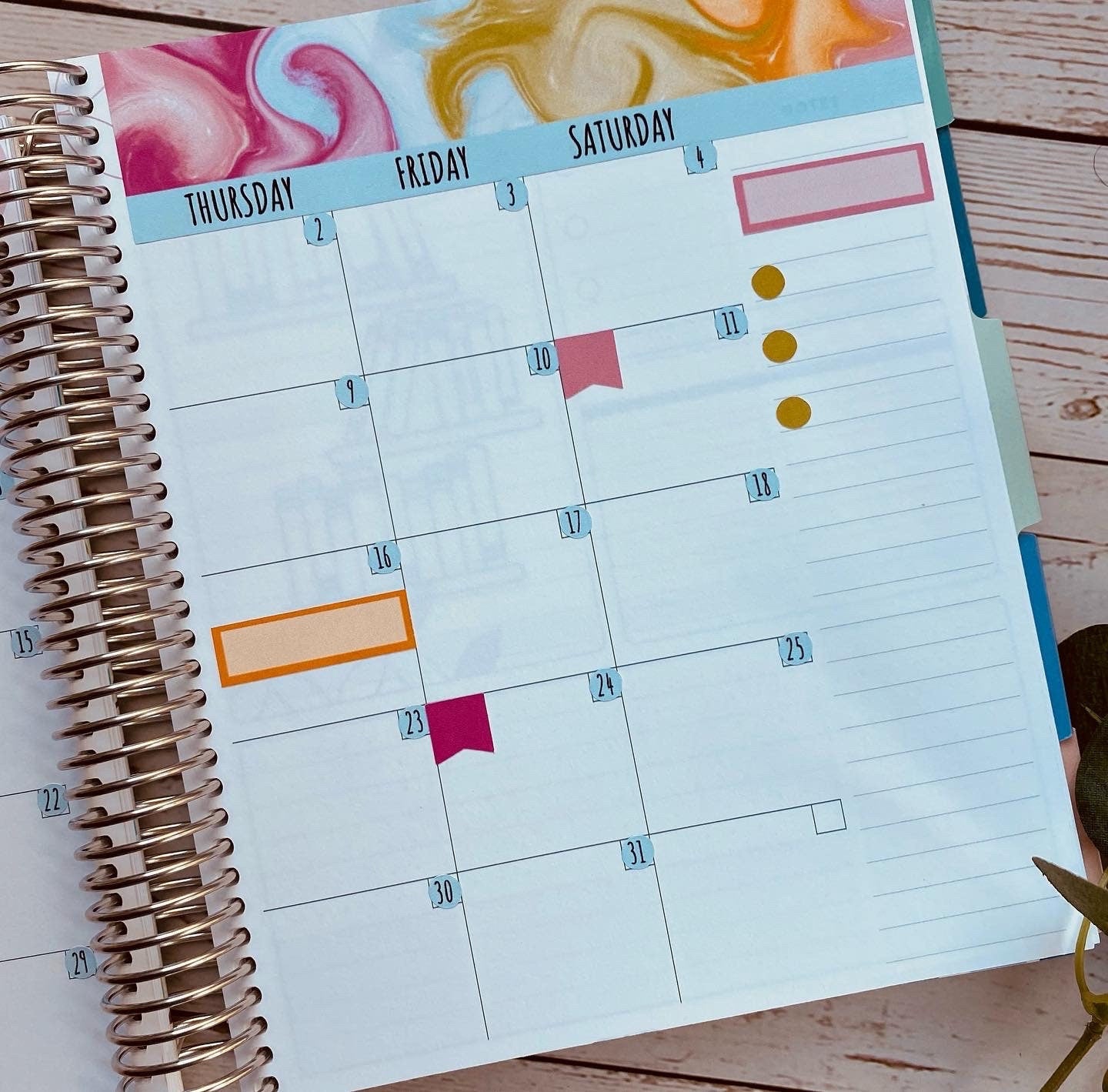 EC Monthly Spread Header, Change Stickers for 7x9 EC Planners || F750