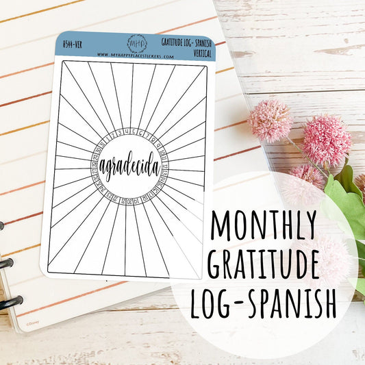 Agradecida - Gratitude Log Stickers for Bullet Journals. Stickers for Planners and Organizers. Doodle Stickers || H544