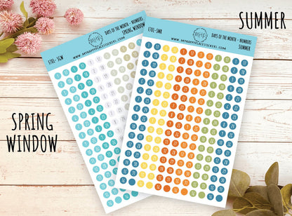 Days of the Month DOT Stickers for College Planner, Teacher Planners, and Bullet Journals. Homeschool Planner. 6 Months Per Sheet || D701