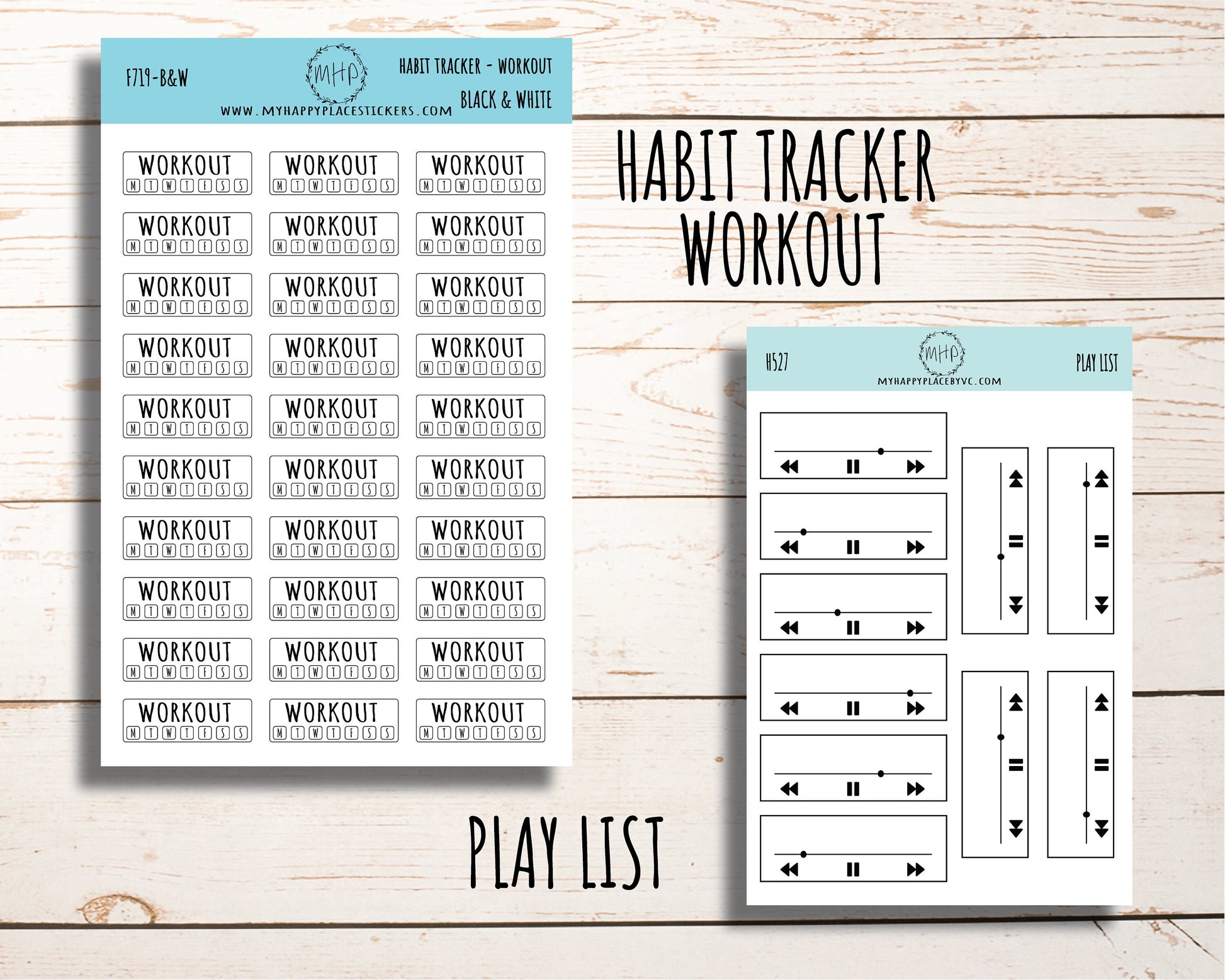 Tracking Stickers for Planners and Bullet Journals. Sticker Bundle || B03