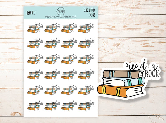 READ A BOOK / BOOK  Icon  Planner Stickers || H544-017