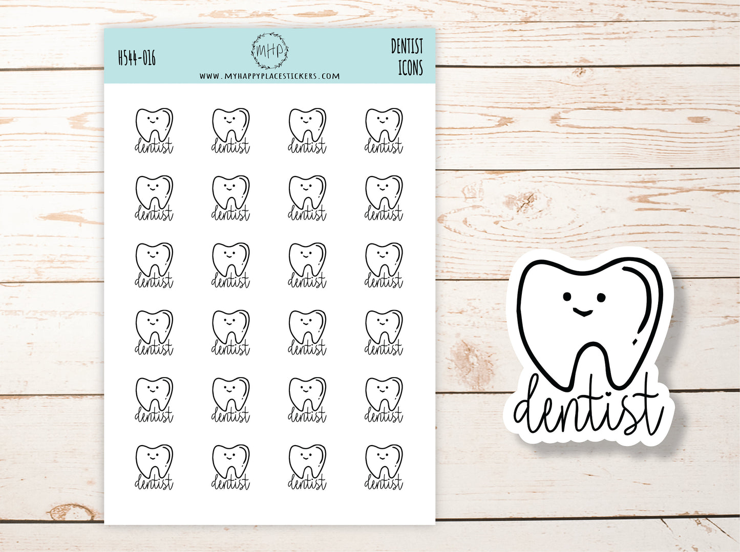 TOOTH / DENTIST  ICON  Planner Stickers || H544-016