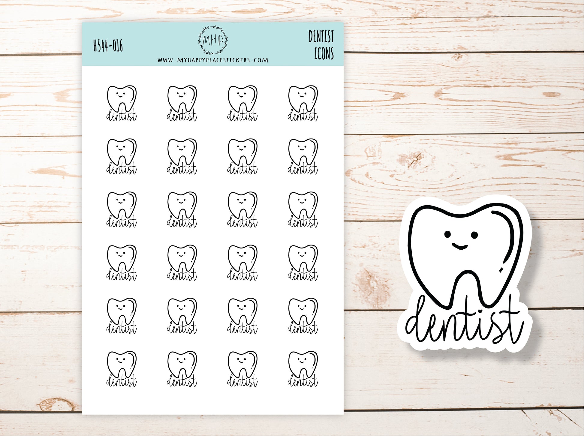 TOOTH / DENTIST  ICON  Planner Stickers || H544-016