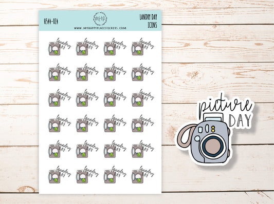 PICTURE DAY / CAMERA Icon. Planner Stickers || H544-007