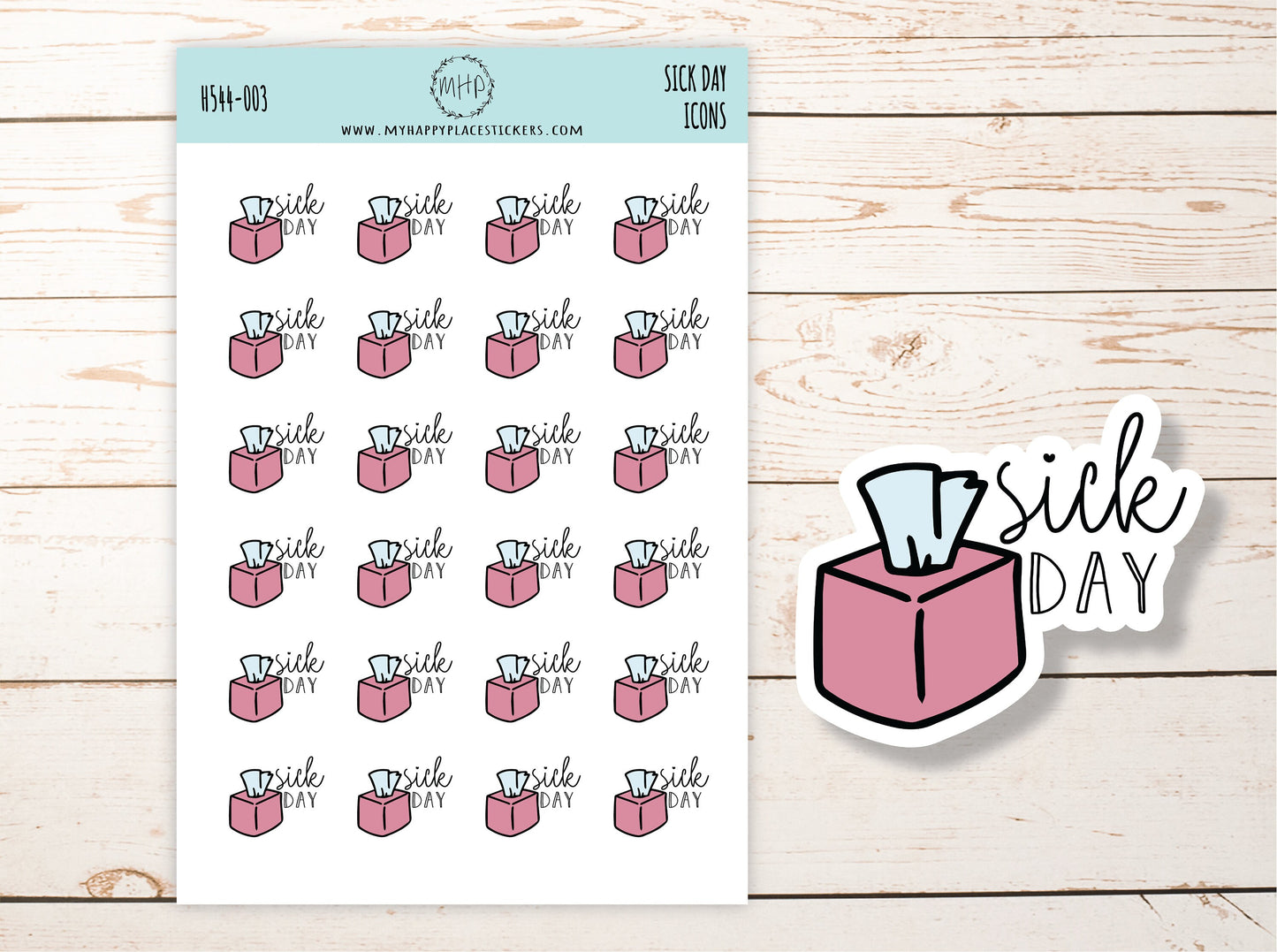 SICK DAY ICON  / Tissue Box  Icon Planner Sticker || H544-003