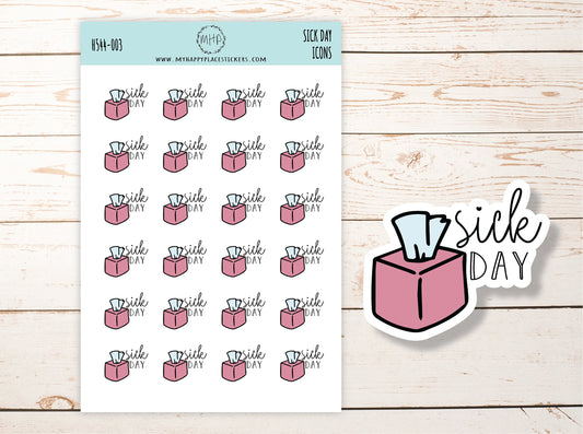 SICK DAY ICON  / Tissue Box  Icon Planner Sticker || H544-003