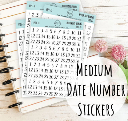 Medium Date Number Stickers for Planners || H523