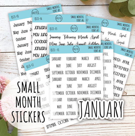 Small Month Stickers || Q121