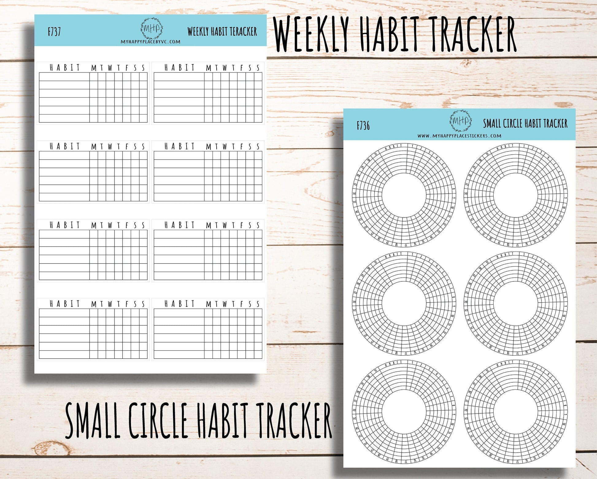 Tracking Stickers for Planners and Bullet Journals. Sticker Bundle || B03