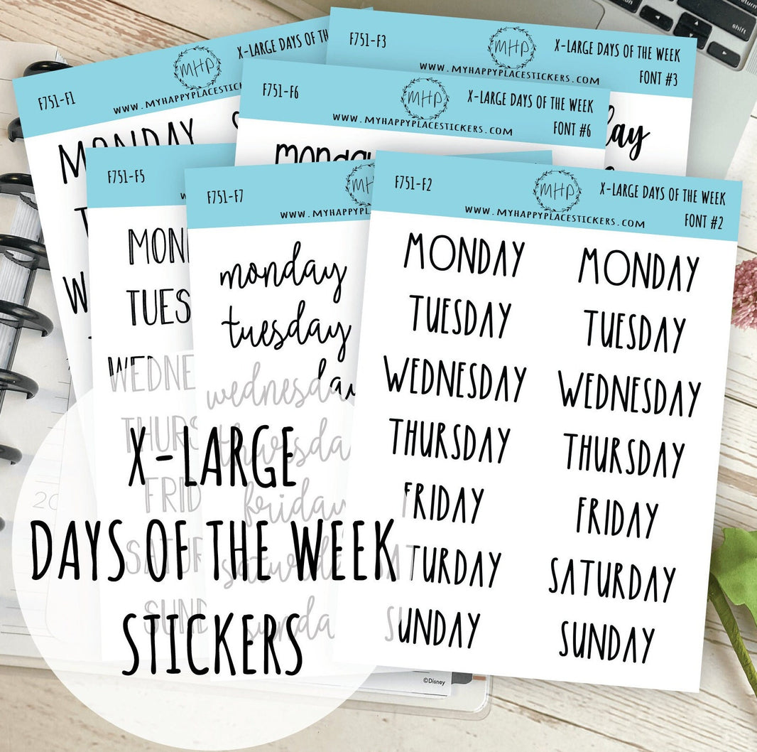 Days of the Week – My Happy Place Stickers
