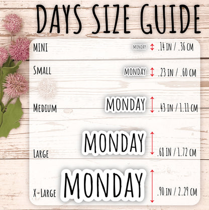 Small Days of the Week Sticker for Planners, Organizers and Bullet Journals. College Planner || H500