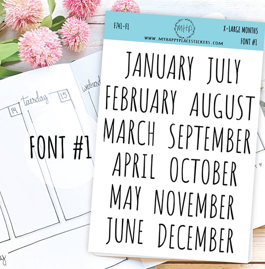 X-LARGE Month Stickers || F74