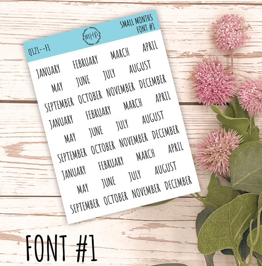 Small Month Stickers || Q121
