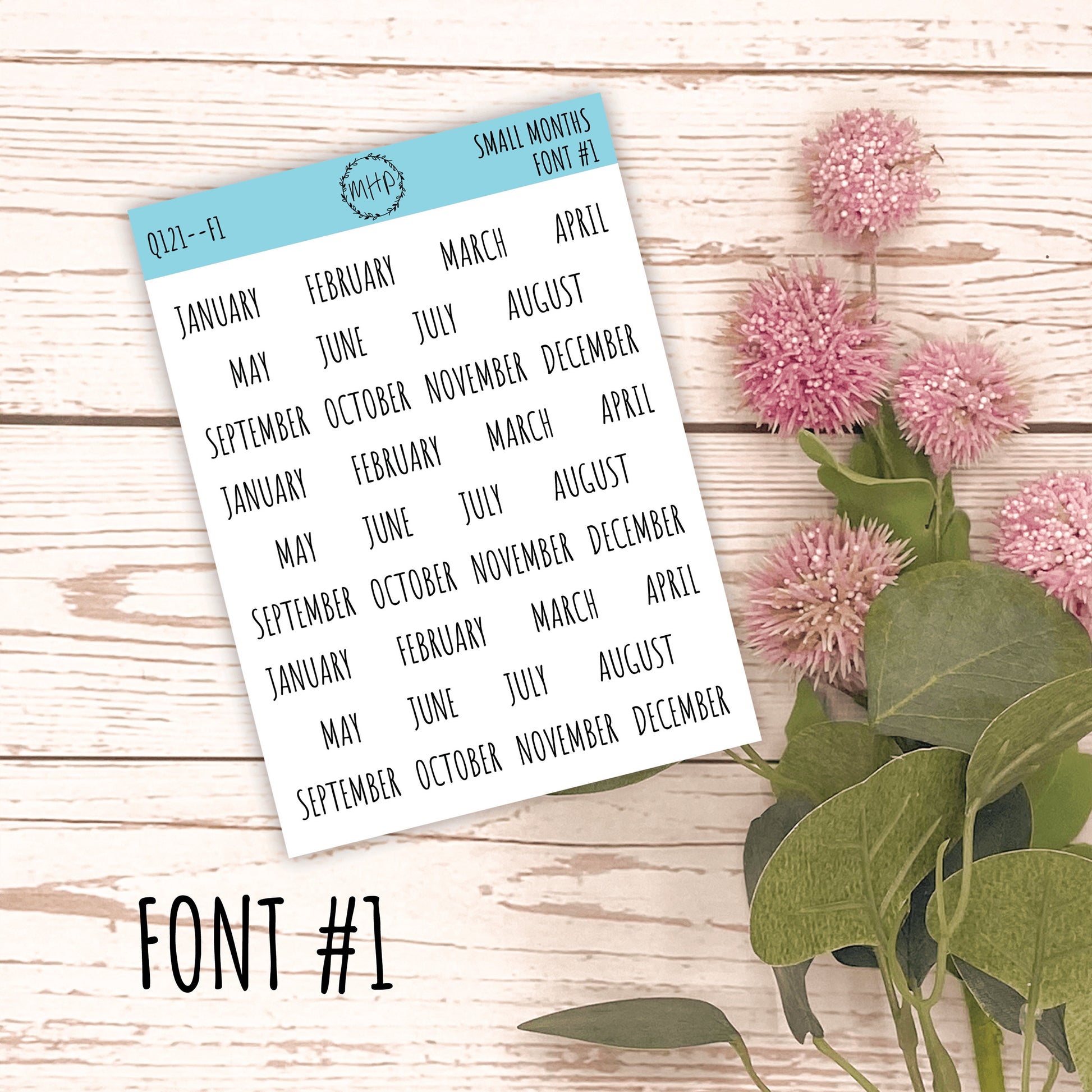 Sticker Set - Small Month Stickers for Bullet Journals and Planners || S02