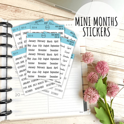 Sticker Set - Small Month Stickers for Bullet Journals and Planners || S02