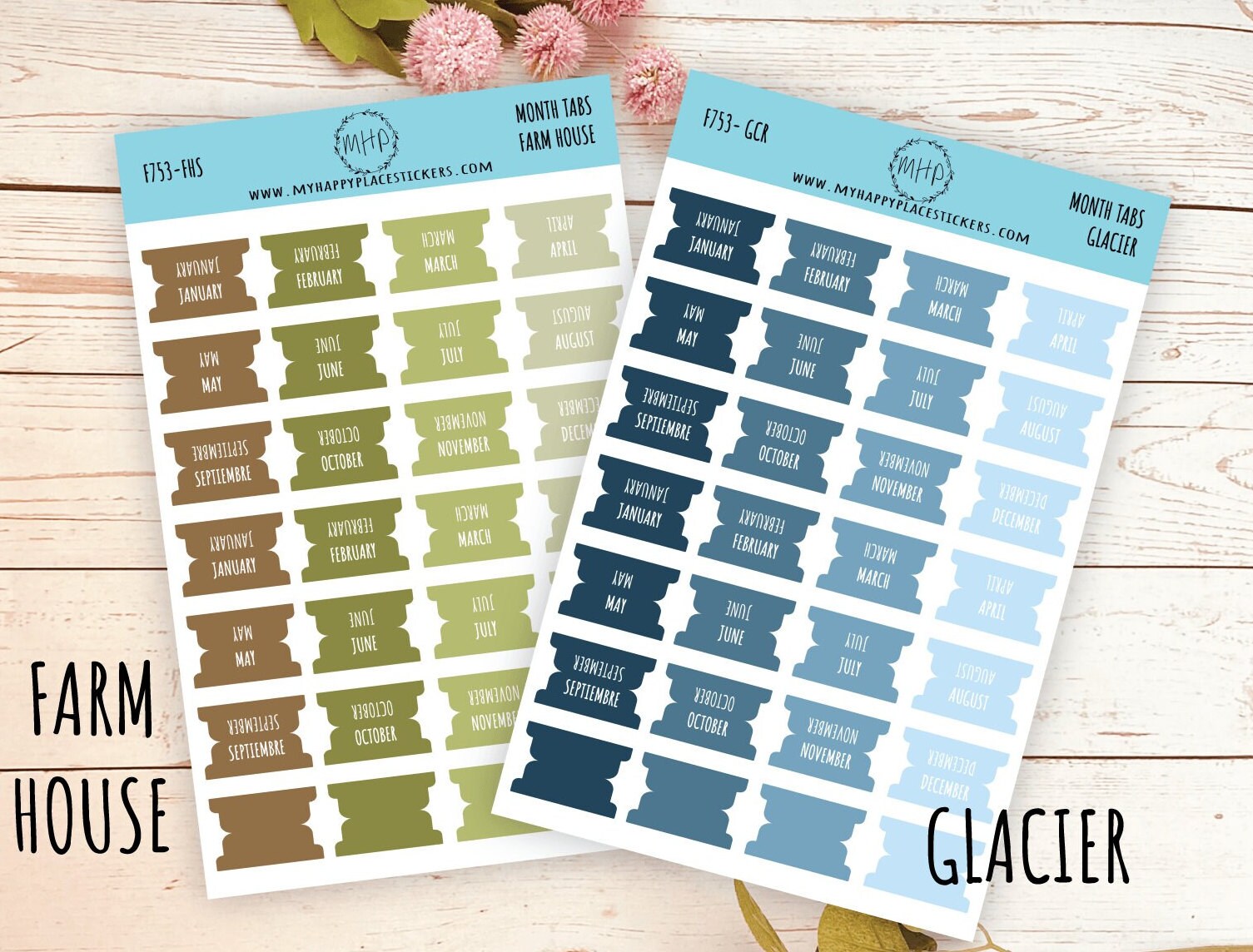 Month Tab Stickers for Planners. Tabs for Planners. Month Stickers || F753
