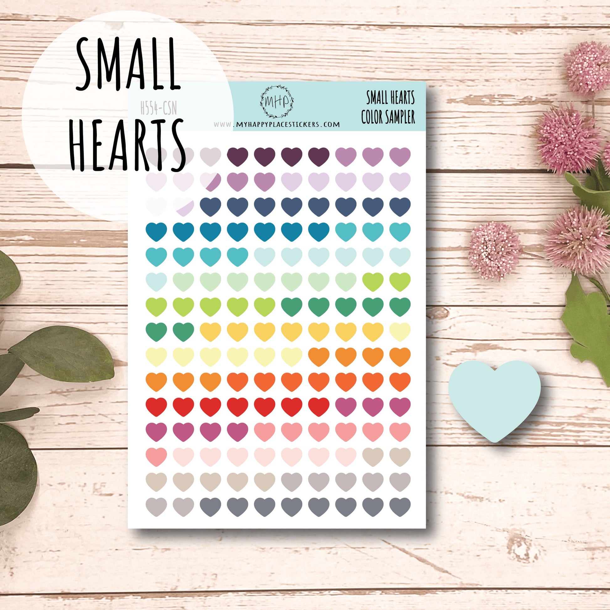 Small Heart Planner Stickers. Stickers for Planners, Bullet Journals and Organizers. Bullet Point Stickers || H554