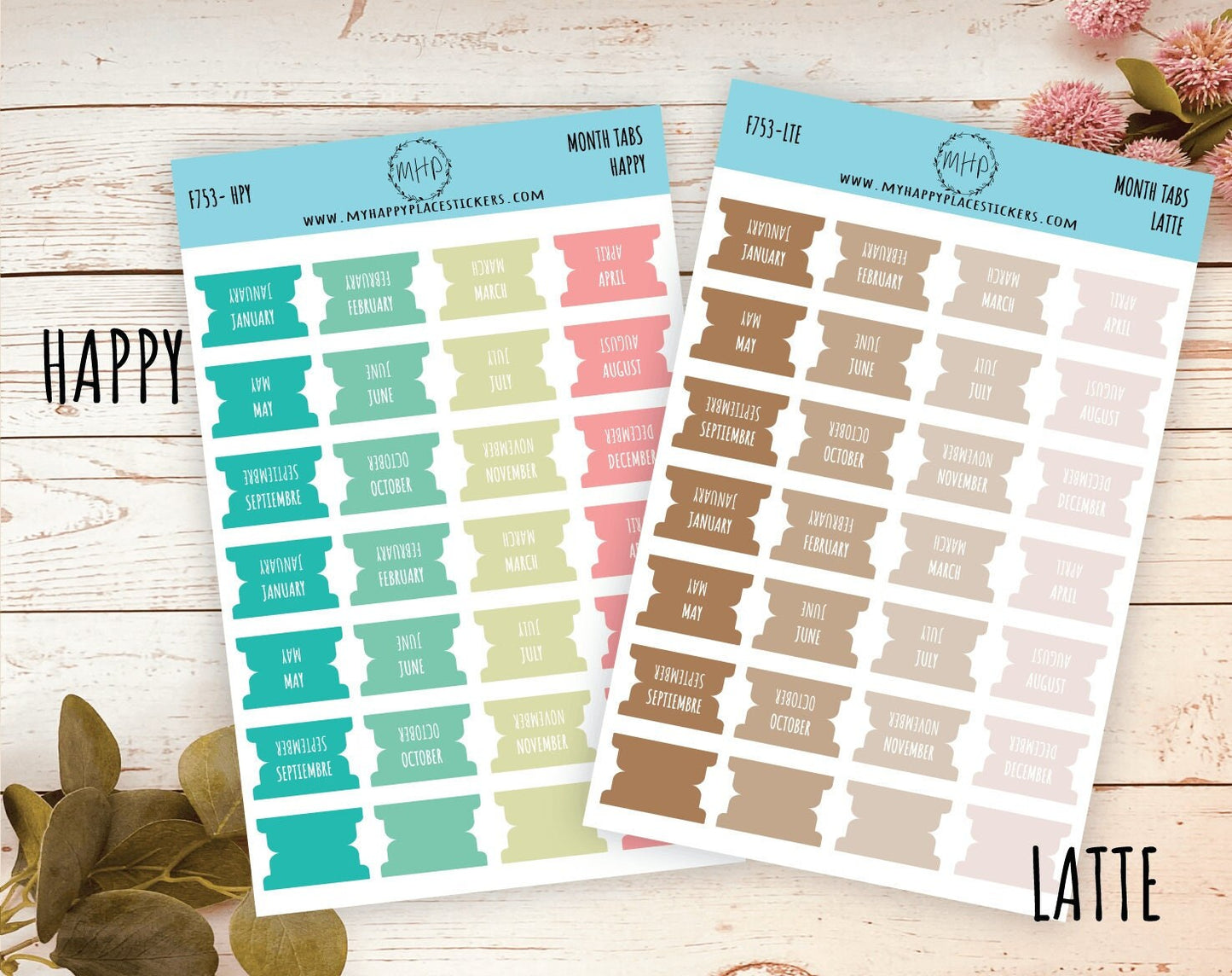 Month Tab Stickers for Planners. Tabs for Planners. Month Stickers || F753