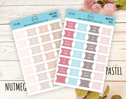 Month Tab Stickers for Planners. Tabs for Planners. Month Stickers || F753