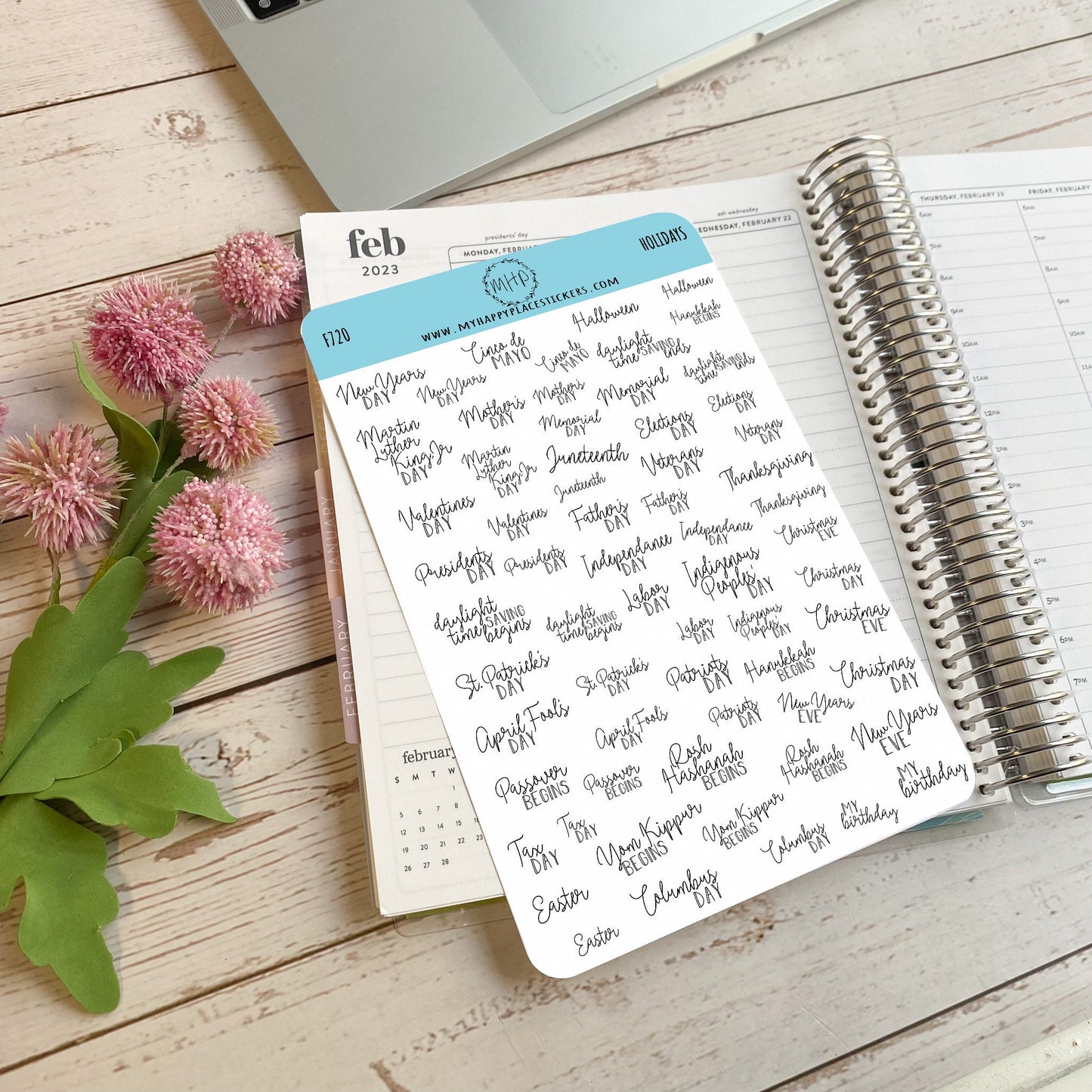 US HOLIDAYS, Planner Stickers for Bullet Journals. Sticker for Teacher Planners and Homeschool Planner || F720