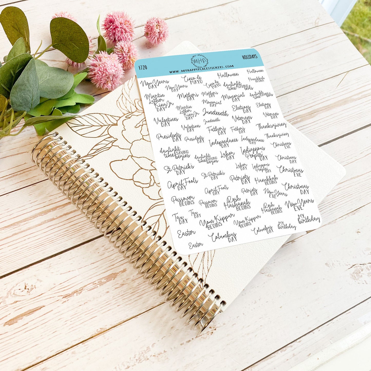 US HOLIDAYS, Planner Stickers for Bullet Journals. Sticker for Teacher Planners and Homeschool Planner || F720