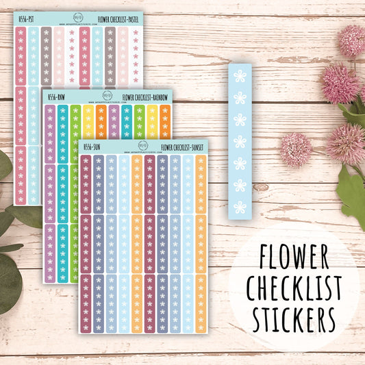 FLOWER Checklist Stickers for Planners and Bullet Journals || H556
