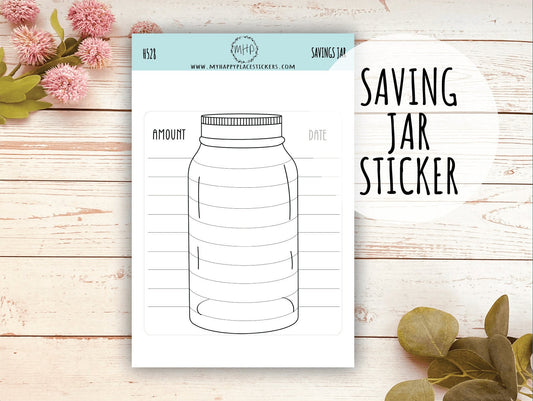 Saving Jar Sticker for Bullet Journals. Stickers for Planners and Organizers. Doodle Stickers || H528