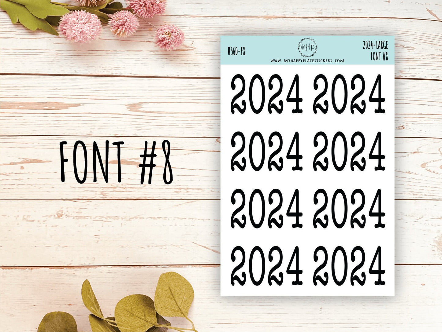 2024 Year Large Size Stickers for Bullet Journals and Planners. Planner Stickers || H560