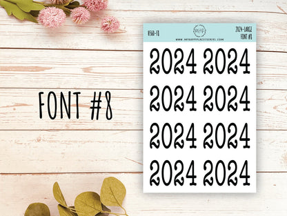 2024 Year Large Size Stickers for Bullet Journals and Planners. Planner Stickers || H560