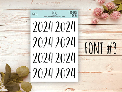 2024 Year Large Size Stickers for Bullet Journals and Planners. Planner Stickers || H560