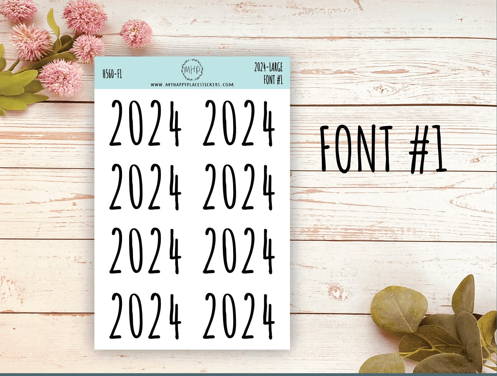 2024 Year Large Size Stickers for Bullet Journals and Planners. Planner Stickers || H560