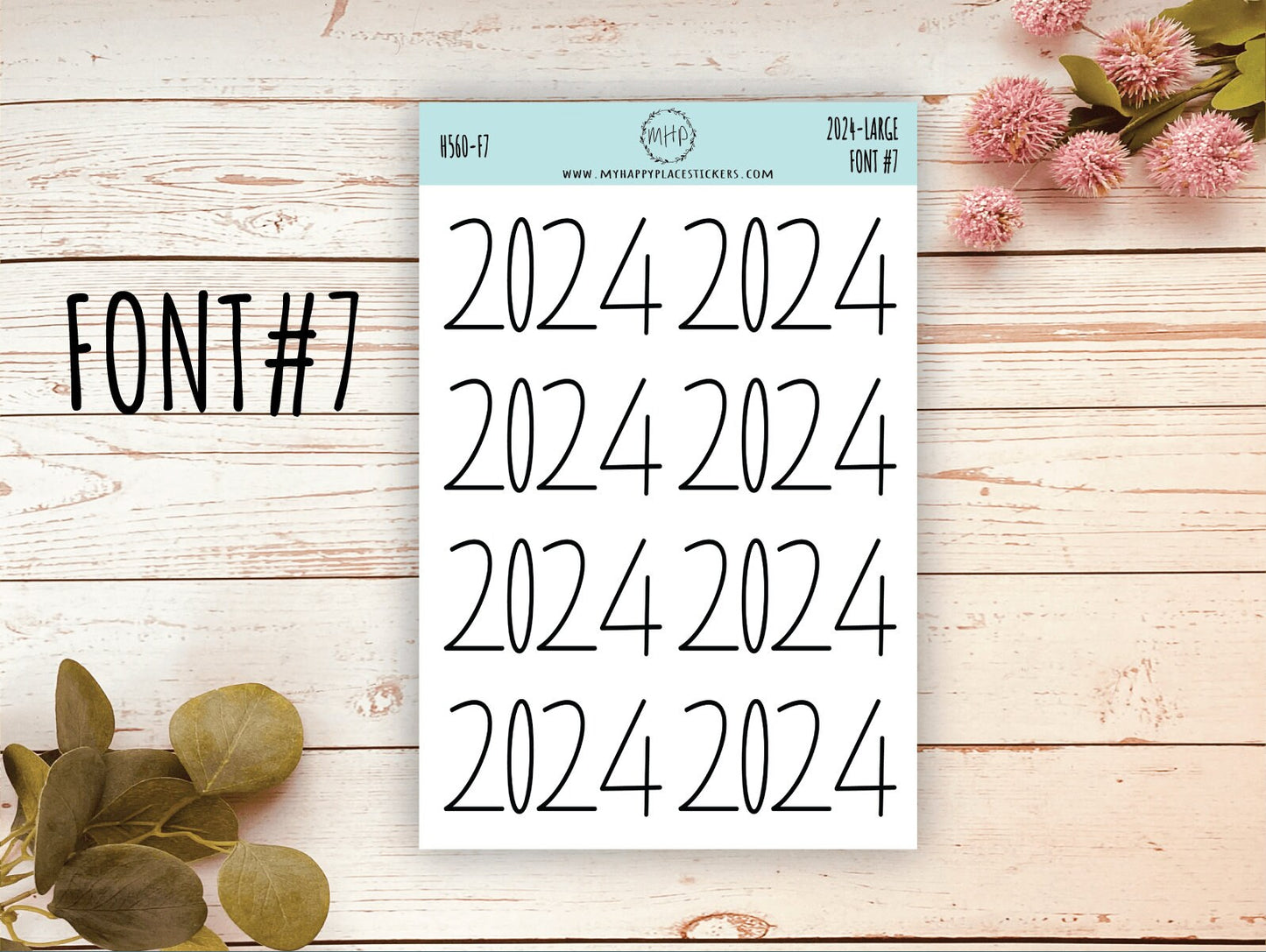 2024 Year Large Size Stickers for Bullet Journals and Planners. Planner Stickers || H560