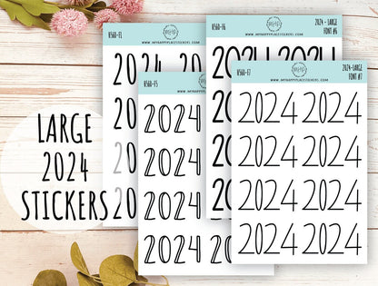 2024 Year Large Size Stickers for Bullet Journals and Planners. Planner Stickers || H560
