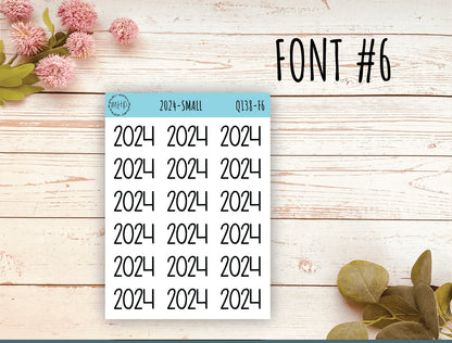 2024 Year Stickers for Planner and Bullet Journals. Planner Stickers || Q138