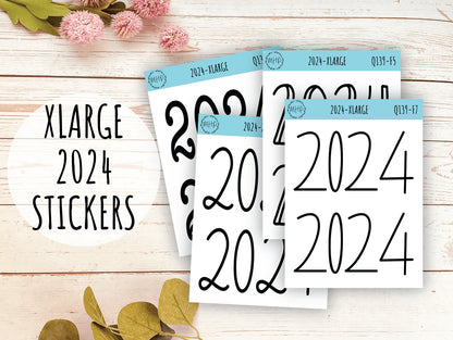 X Large 2024 Year Stickers for Planners, Bullet Journals, College Planner, Teacher Planner or Homeschool Planner || Q139