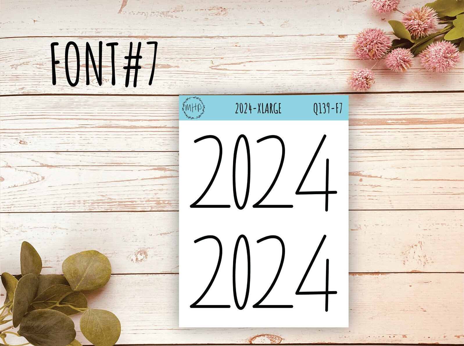 X Large 2024 Year Stickers for Planners, Bullet Journals, College Planner, Teacher Planner or Homeschool Planner || Q139