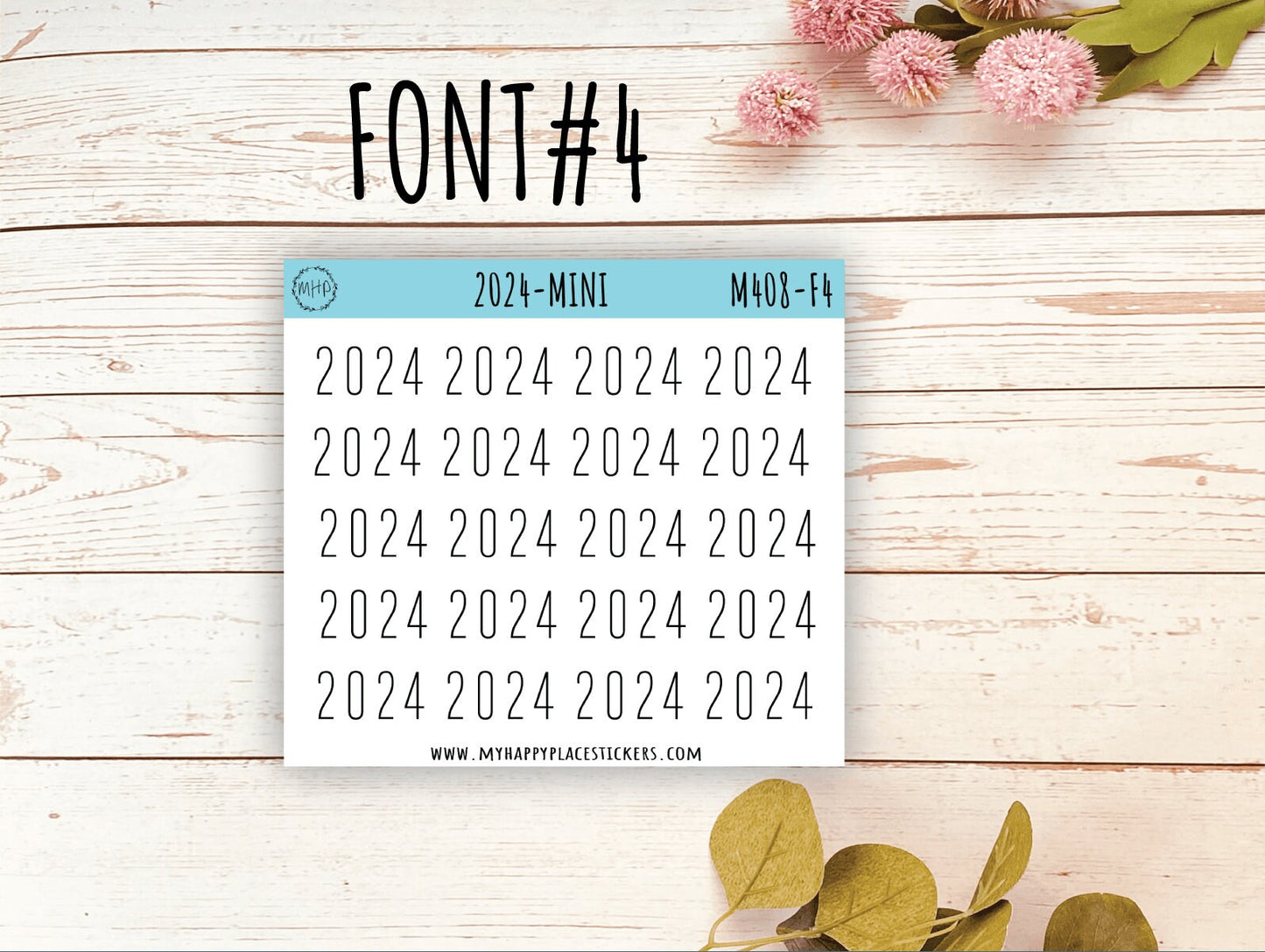 Mini 2024 Year Stickers for Bullet Journals and Planners || M408