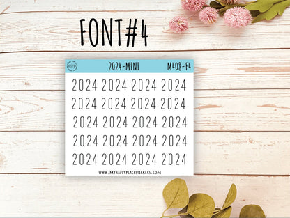 Mini 2024 Year Stickers for Bullet Journals and Planners || M408