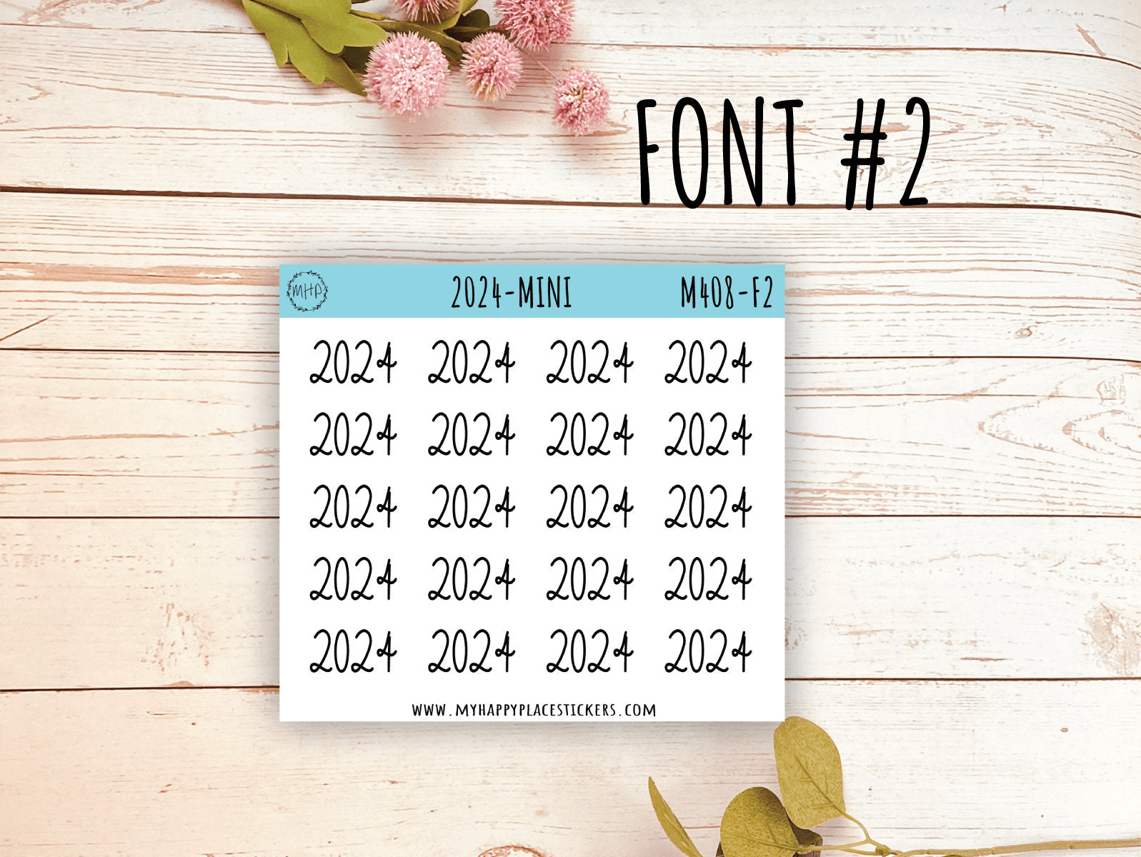 Mini 2024 Year Stickers for Bullet Journals and Planners || M408
