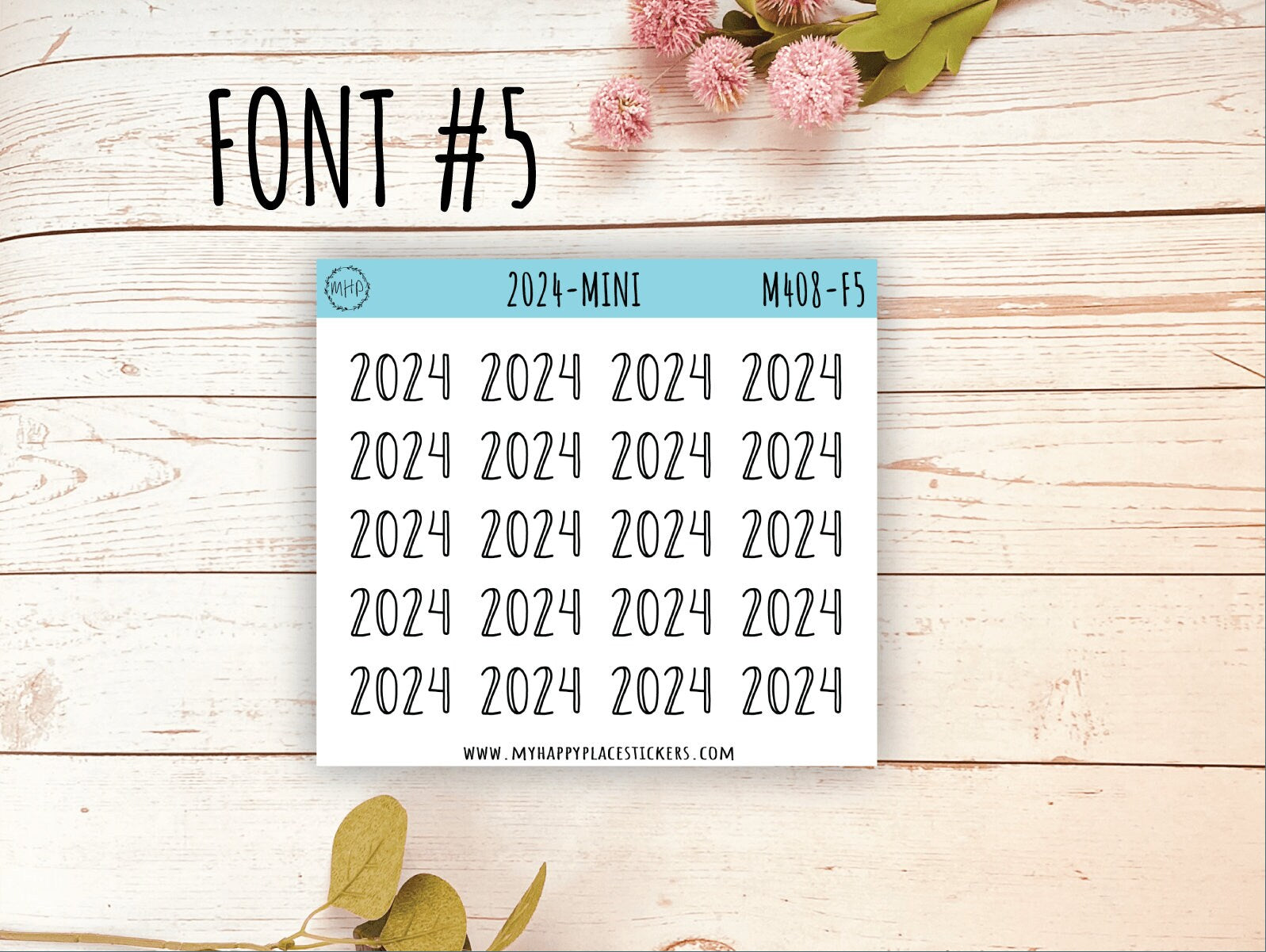 Mini 2024 Year Stickers for Bullet Journals and Planners || M408