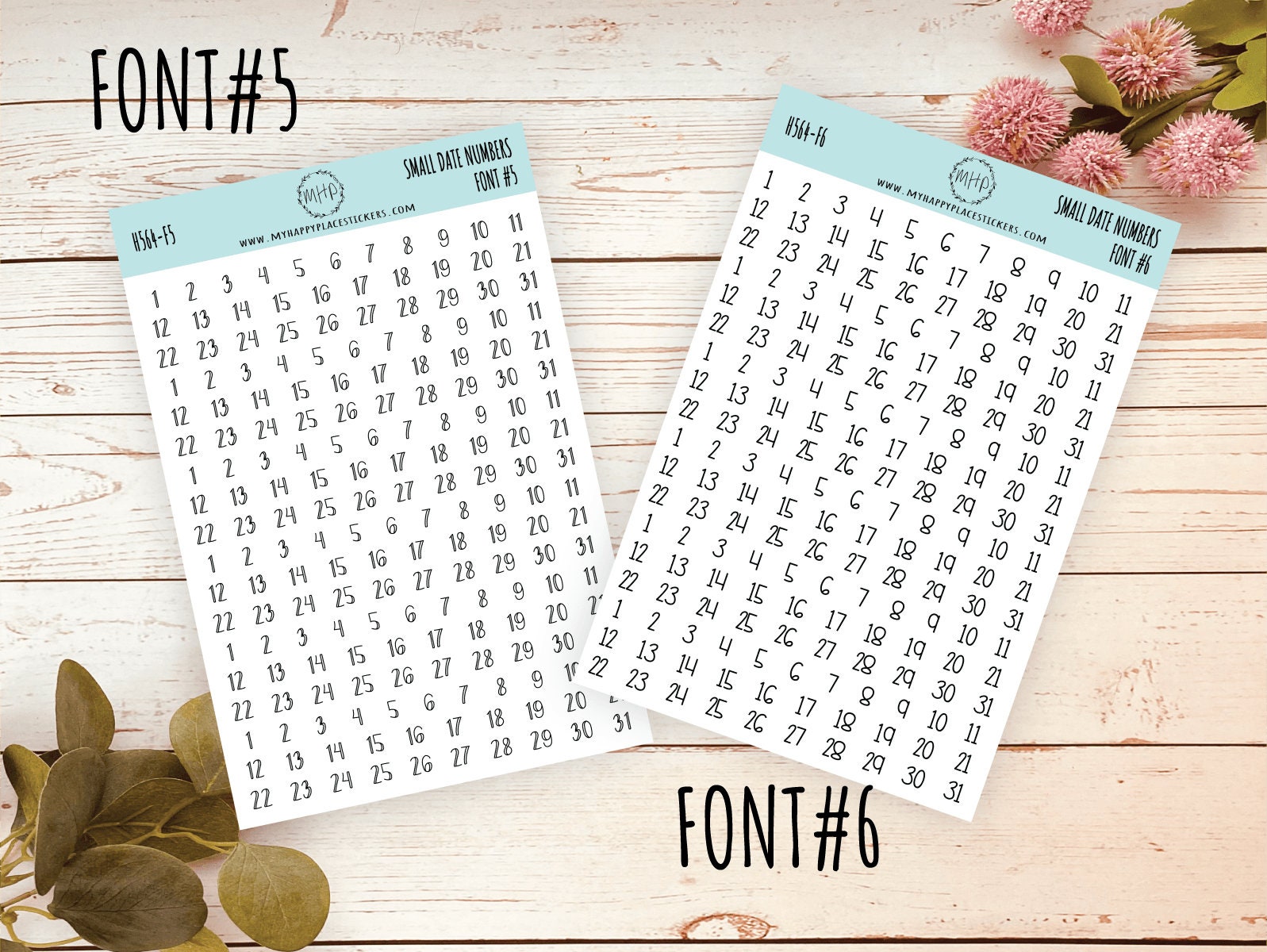 Small Date Number Stickers for Planners, Organizers and Bullet Journal – My  Happy Place Stickers