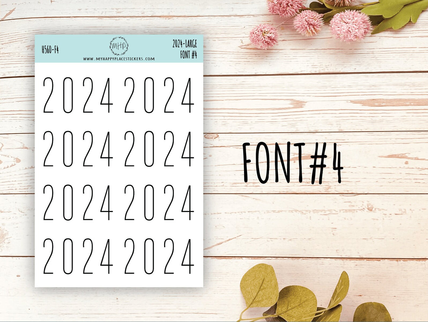 2024 Year Large Size Stickers for Bullet Journals and Planners. Planner Stickers || H560