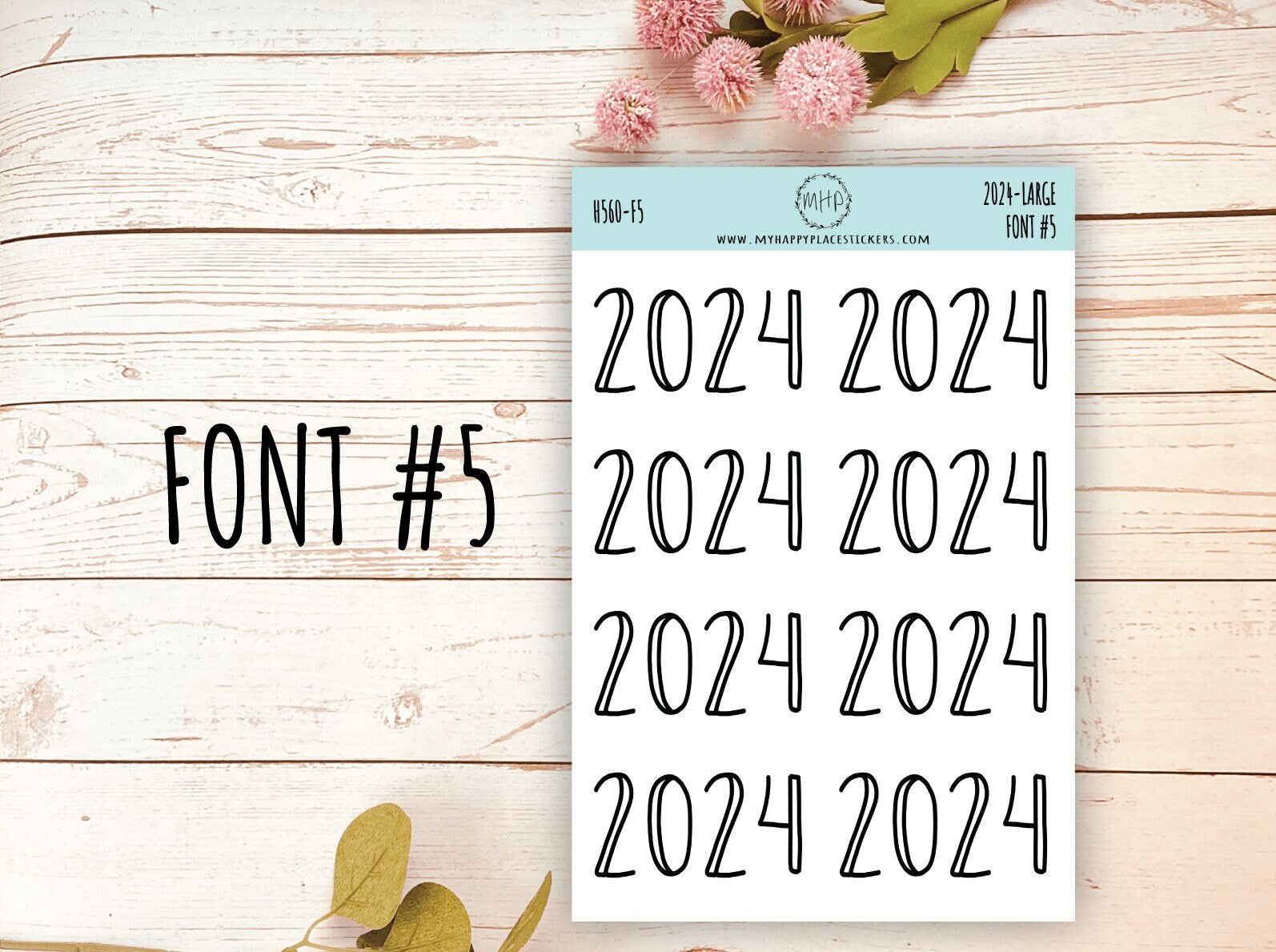 2024 Year Large Size Stickers for Bullet Journals and Planners. Planner Stickers || H560