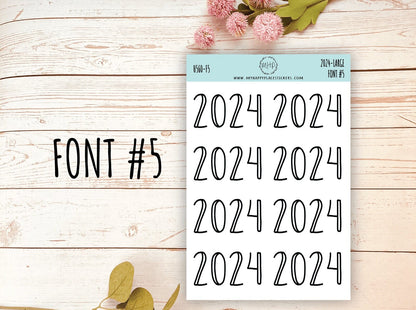 2024 Year Large Size Stickers for Bullet Journals and Planners. Planner Stickers || H560