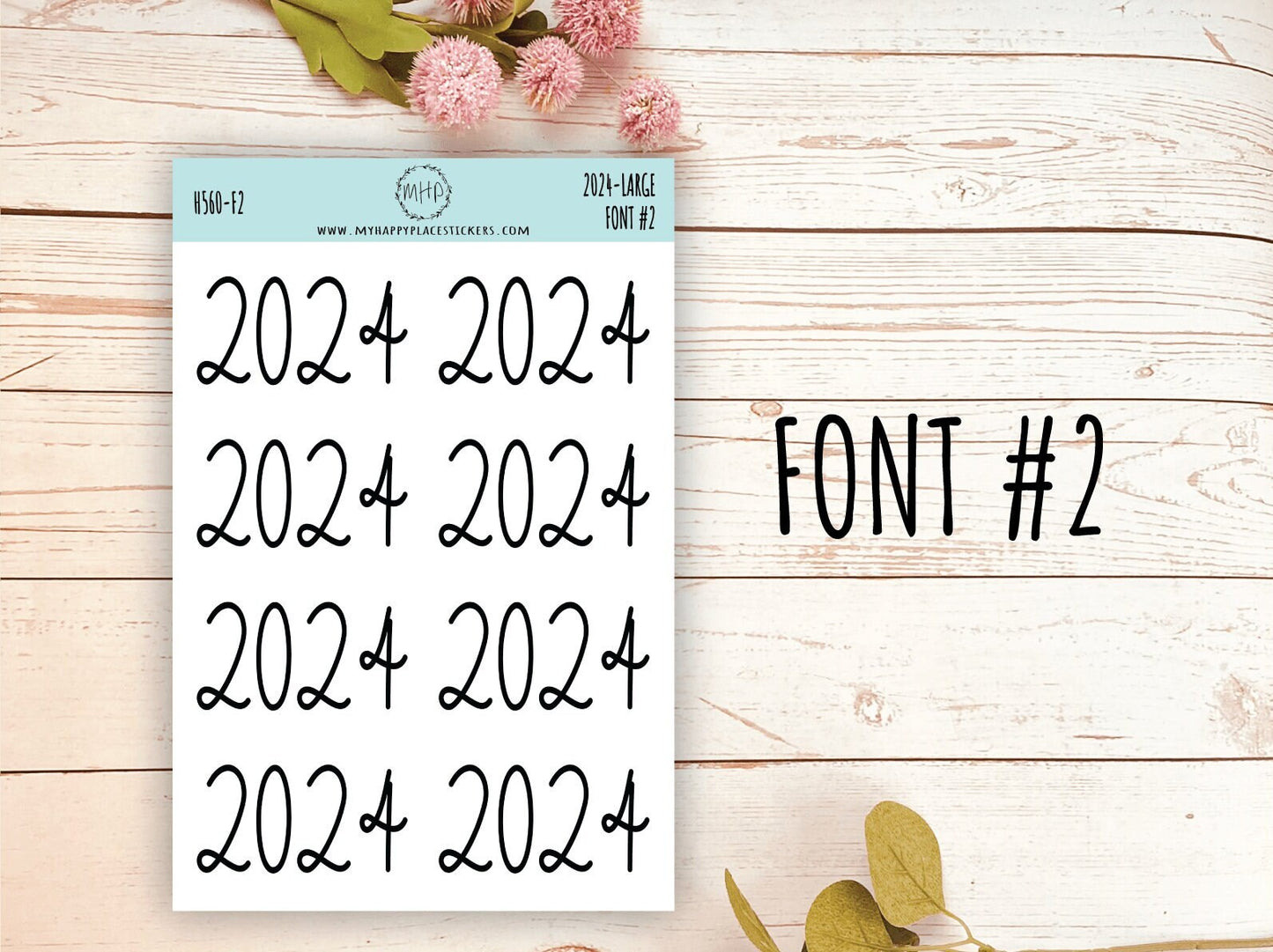 2024 Year Large Size Stickers for Bullet Journals and Planners. Planner Stickers || H560