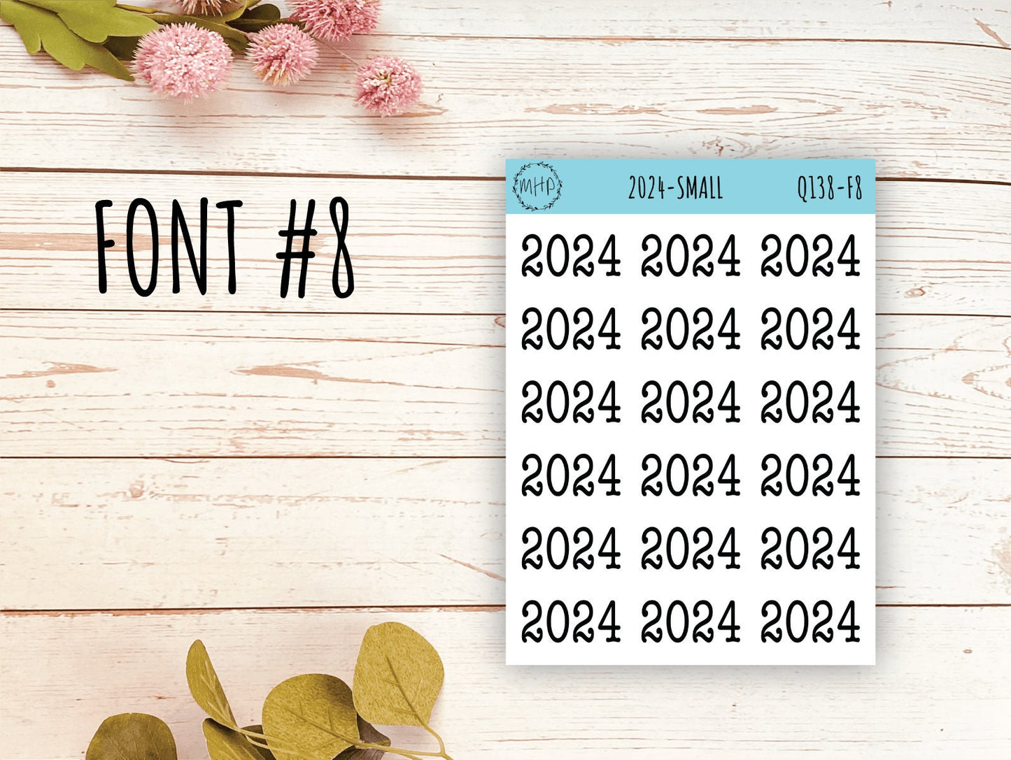 2024 Year Stickers for Planner and Bullet Journals. Planner Stickers || Q138