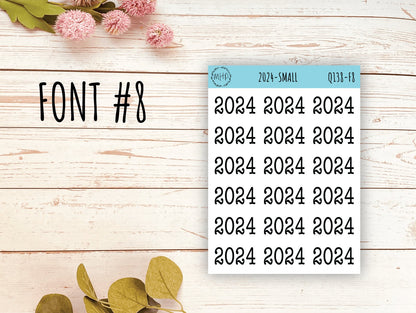 2024 Year Stickers for Planner and Bullet Journals. Planner Stickers || Q138