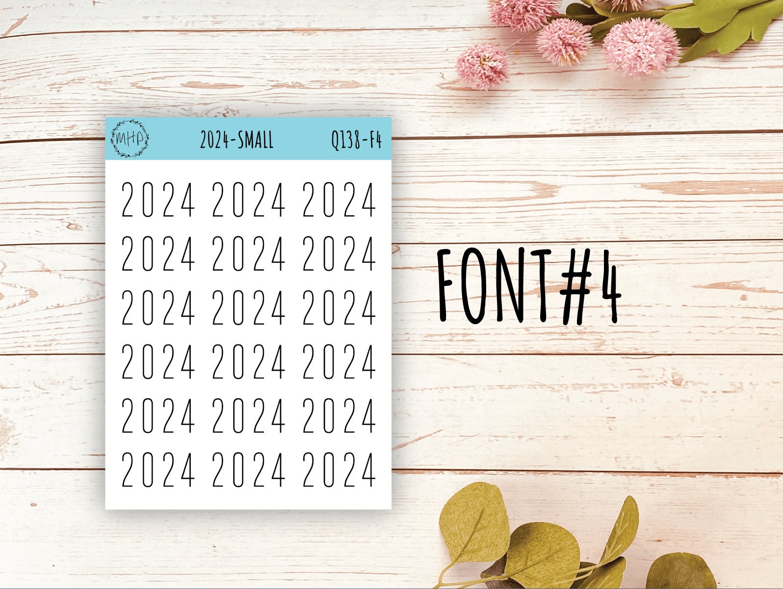 2024 Year Stickers for Planner and Bullet Journals. Planner Stickers || Q138