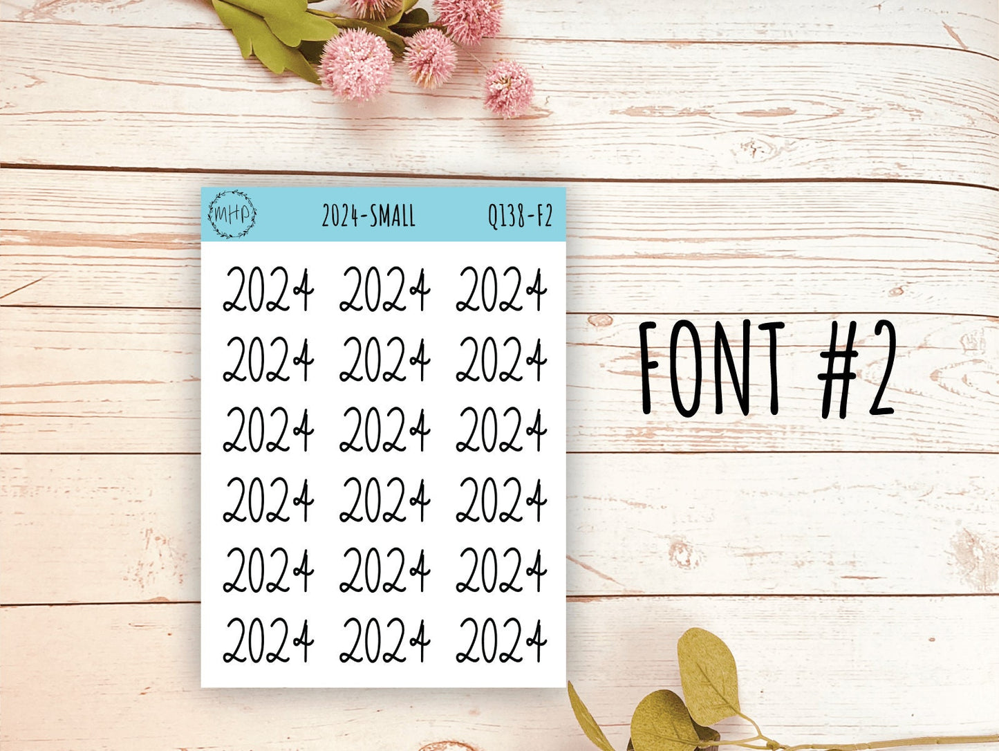 2024 Year Stickers for Planner and Bullet Journals. Planner Stickers || Q138