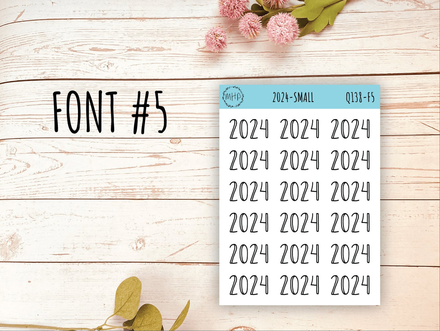 2024 Year Stickers for Planner and Bullet Journals. Planner Stickers || Q138
